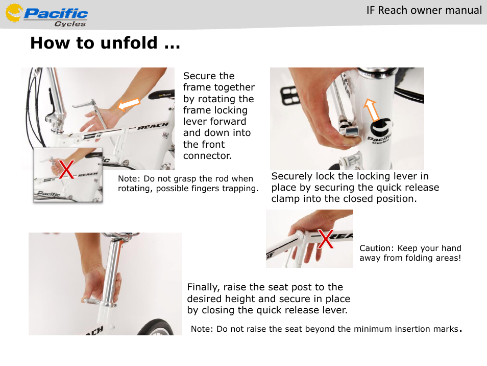 How to unfold, If reach owner manual | Pacific Cycles IF Reach User Manual | Page 14 / 14