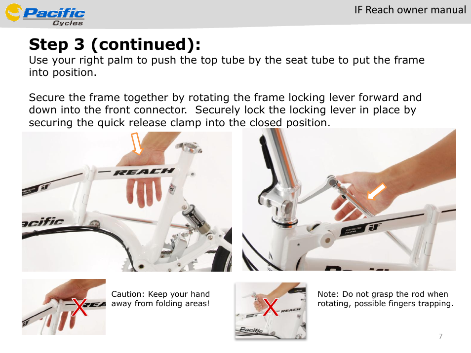 Step 3 (continued), If reach owner manual | Pacific Cycles IF Reach User Manual | Page 7 / 14