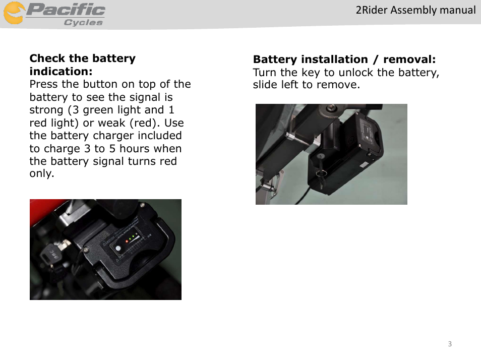 Pacific Cycles 2Rider Electric User Manual | Page 3 / 3