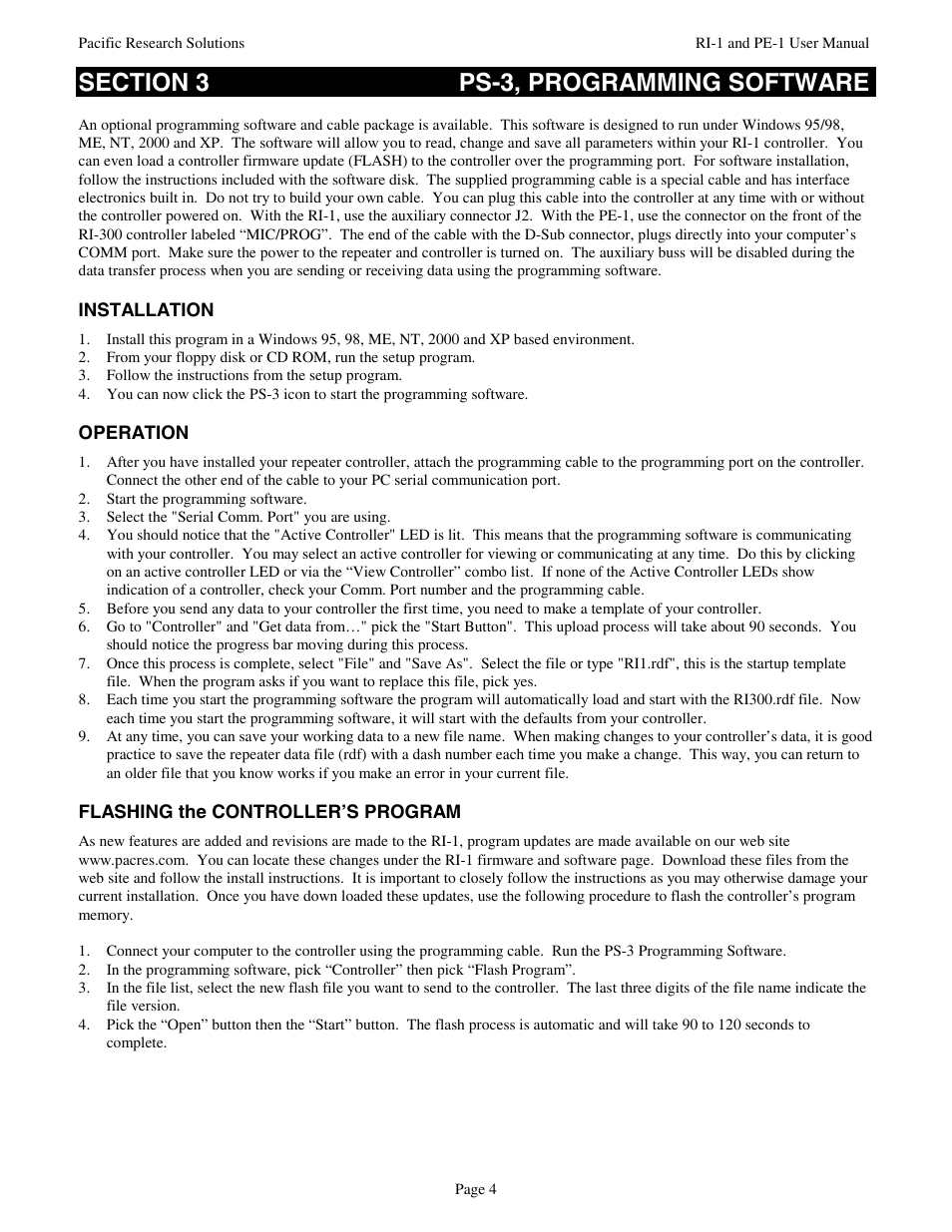 Pacific Research Solutions RI-1 User Manual | Page 10 / 84