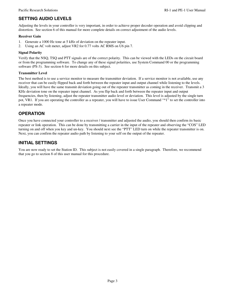 Pacific Research Solutions RI-1 User Manual | Page 9 / 84