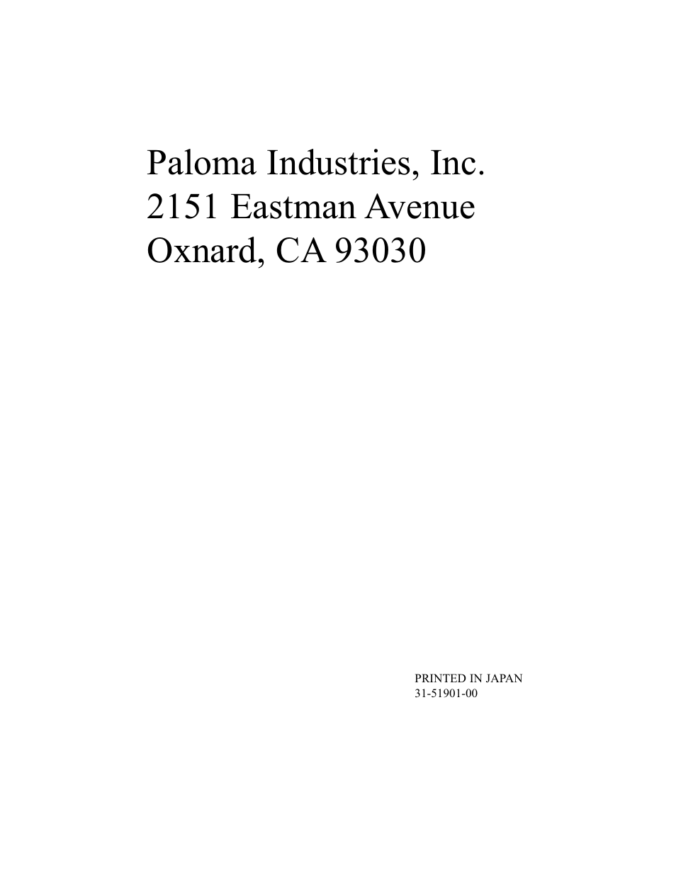 Paloma PH-28c Direct Vent User Manual | Page 40 / 40
