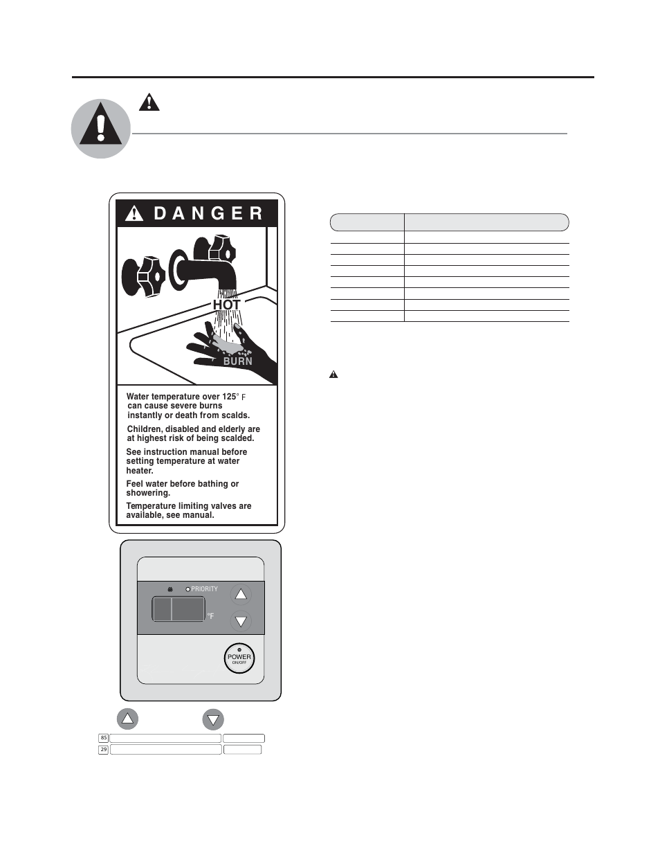 Danger, Water temperature setting | Paloma PH2-20 Direct Vent User Manual | Page 4 / 40