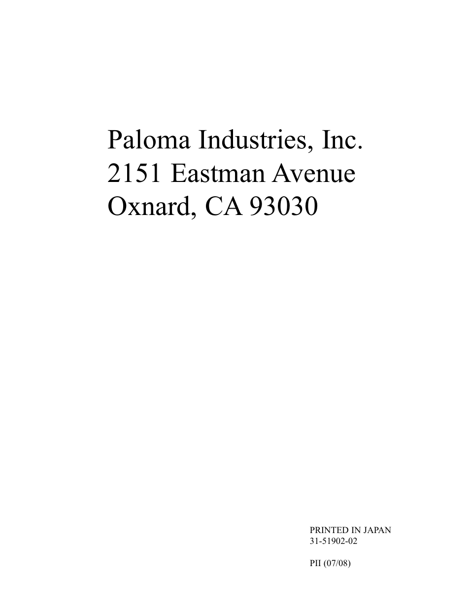 Paloma PH-28R IFSN User Manual | Page 40 / 40