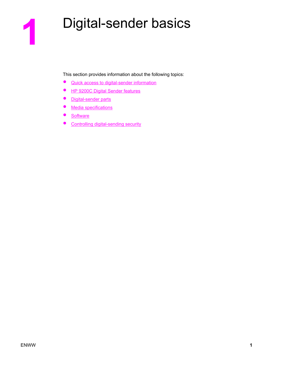 Digital-sender basics, 1 digital-sender basics | HP 9200c User Manual | Page 7 / 56