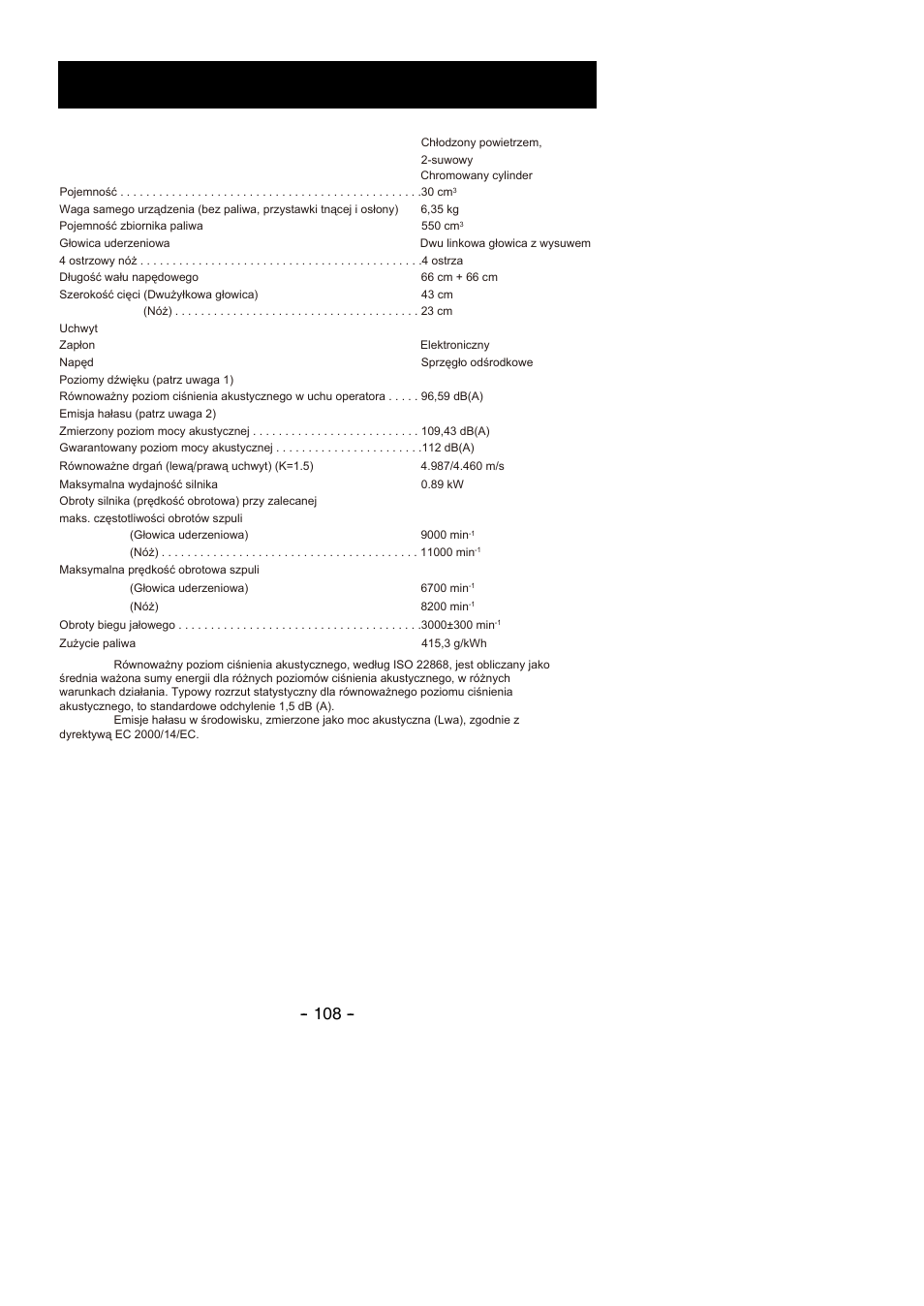 Arkusz danych technicznych | Partner B305 CBS Rev.7 User Manual | Page 108 / 140
