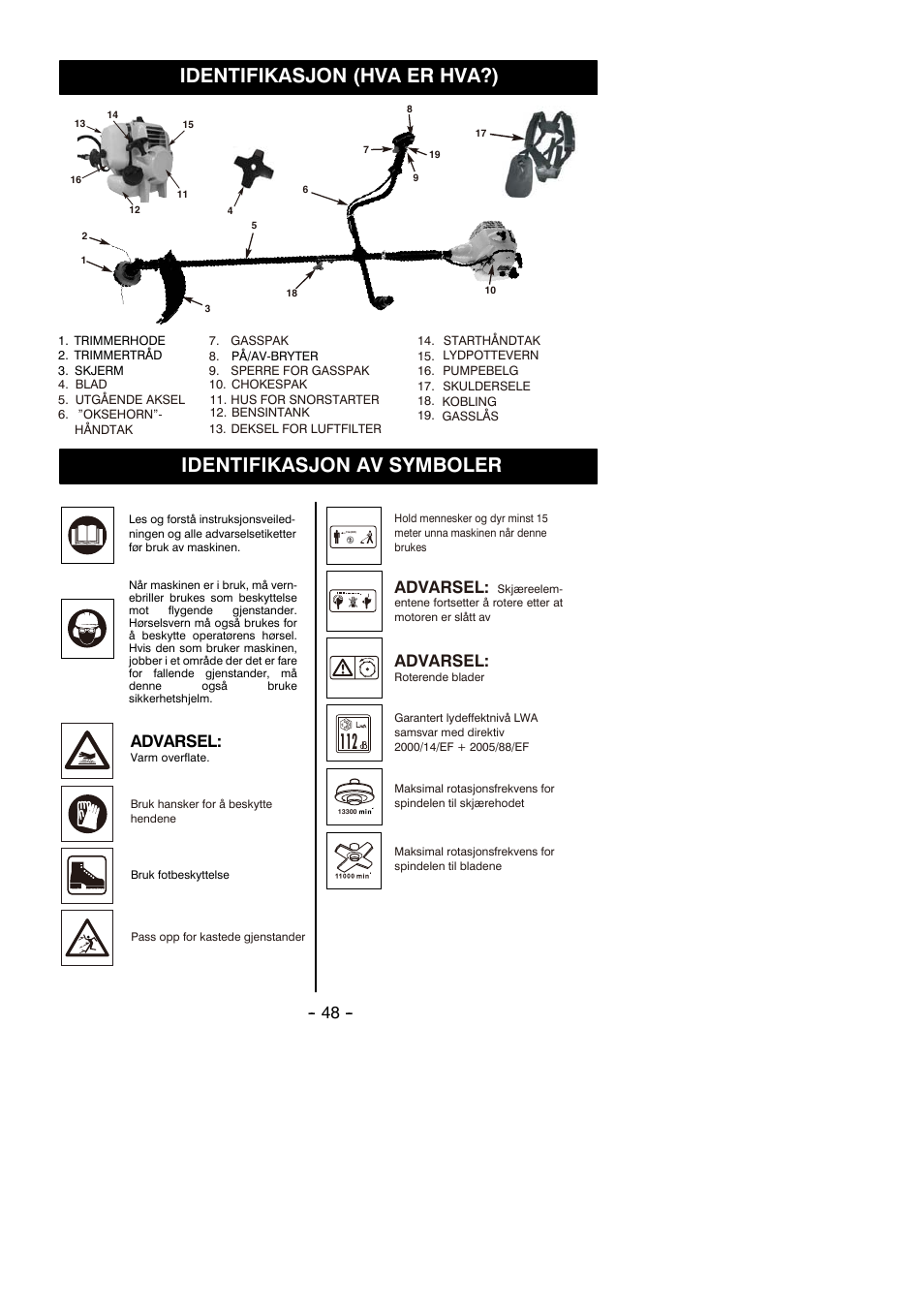 Advarsel | Partner B305 CBS Rev.7 User Manual | Page 48 / 140