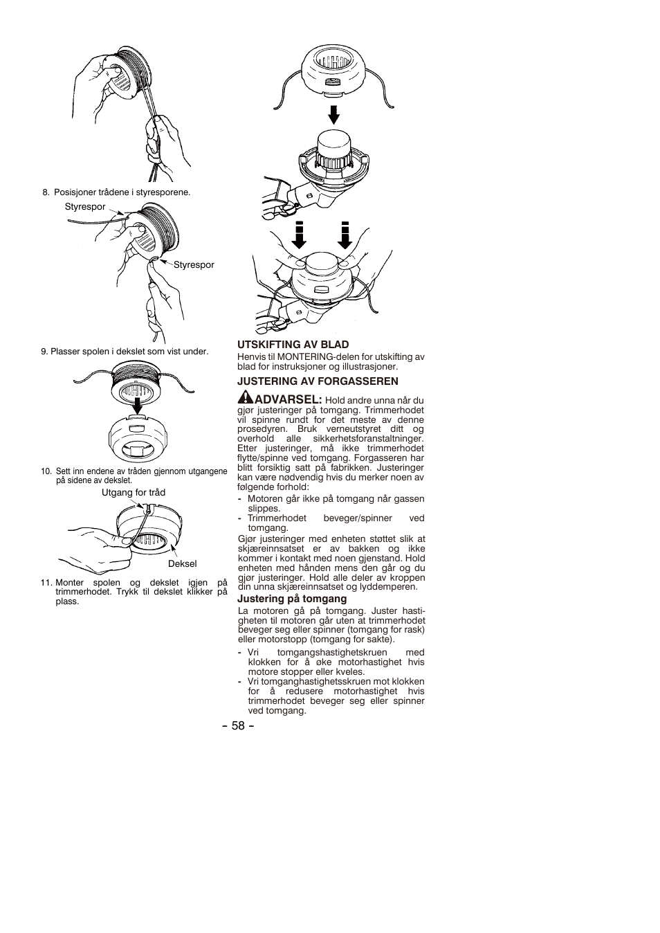 Advarsel | Partner B305 CBS Rev.7 User Manual | Page 58 / 140