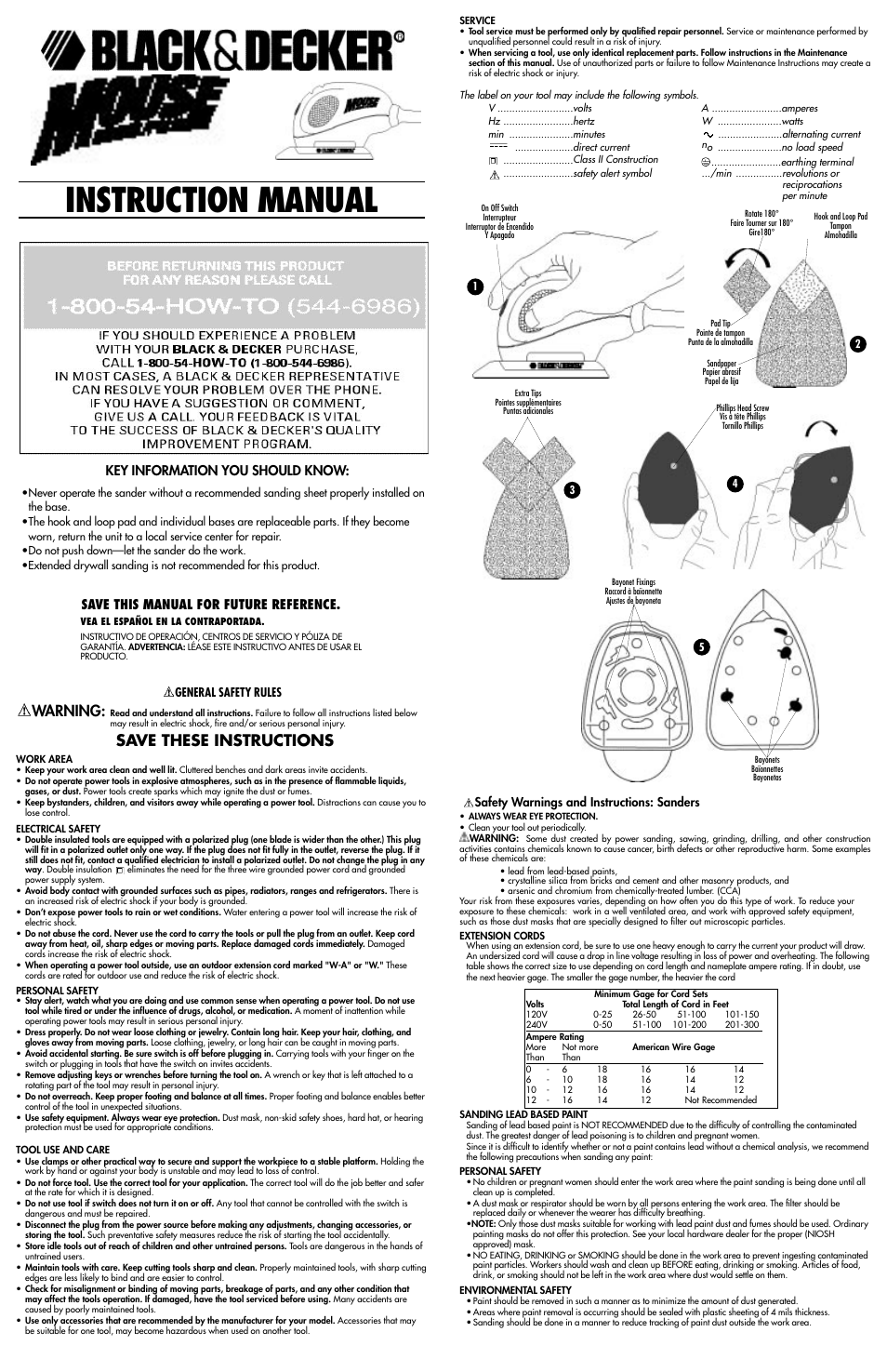 Black & Decker MS500 User Manual | 4 pages