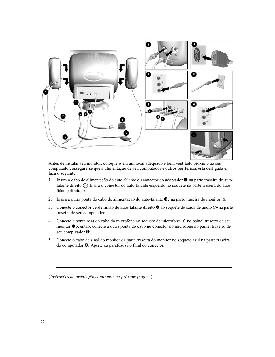 Instalação | Compaq MV 540 User Manual | Page 24 / 74