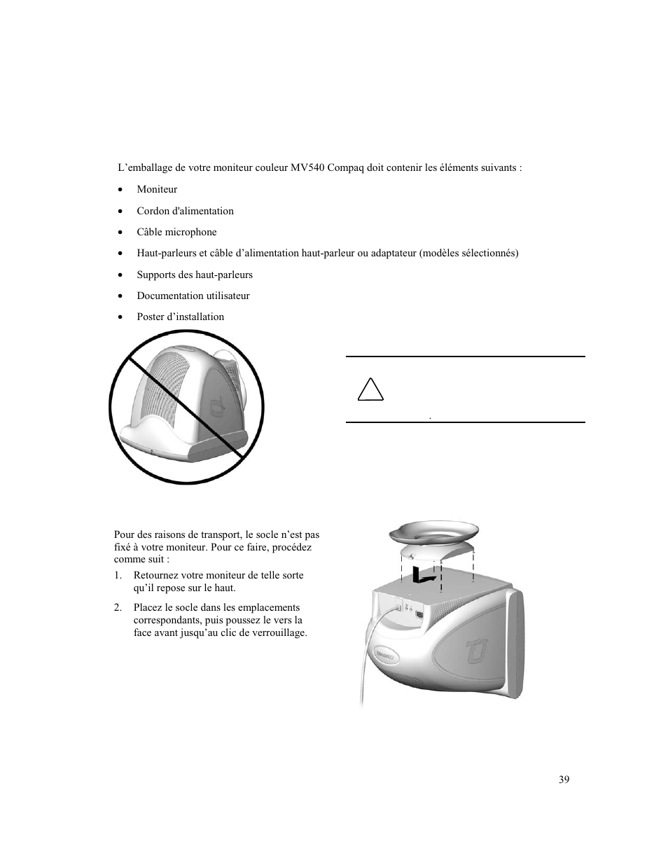 Émarrage | Compaq MV 540 User Manual | Page 41 / 74