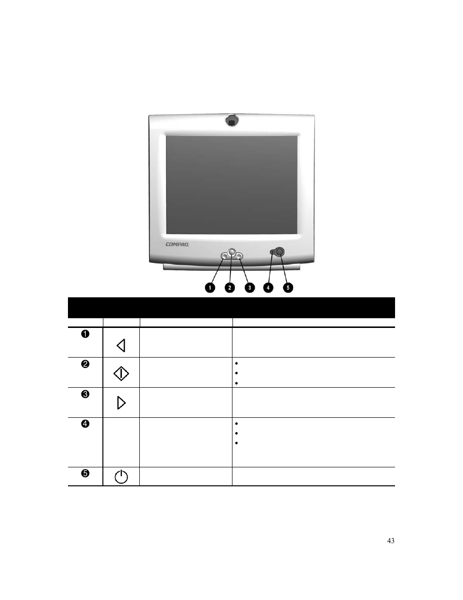 Onctionnement du moniteur | Compaq MV 540 User Manual | Page 45 / 74