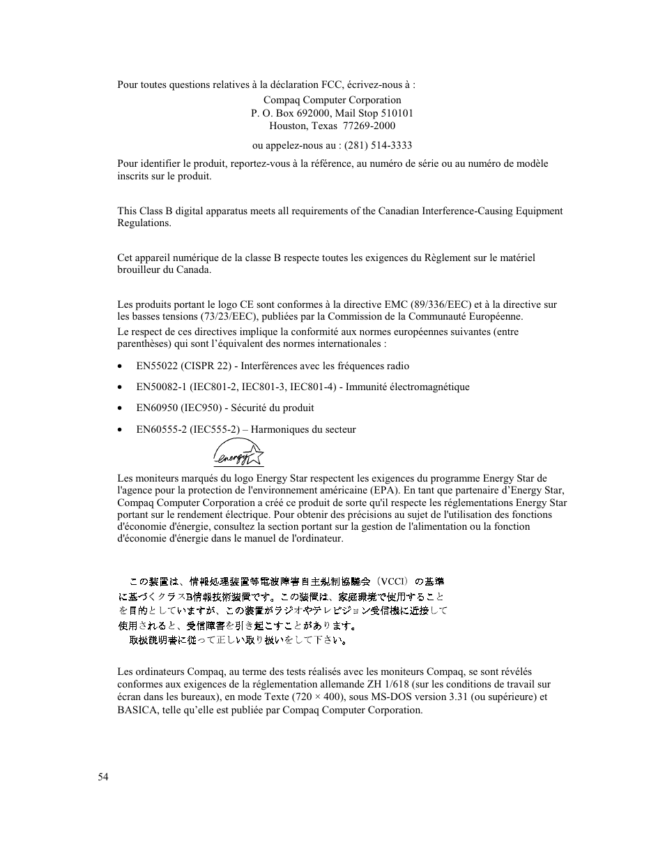 Compaq MV 540 User Manual | Page 56 / 74