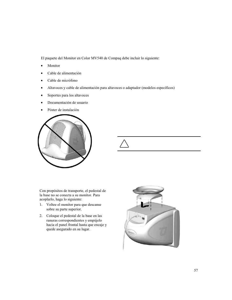 Rocedimientos, Enerales | Compaq MV 540 User Manual | Page 59 / 74