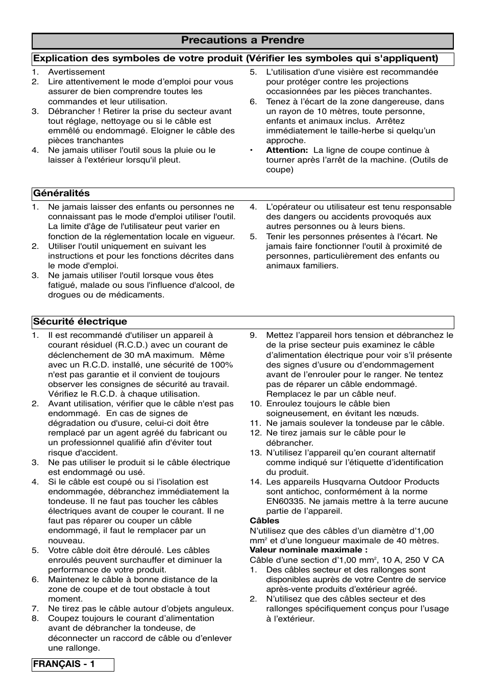 Precautions a prendre | Partner Safety Book User Manual | Page 10 / 72