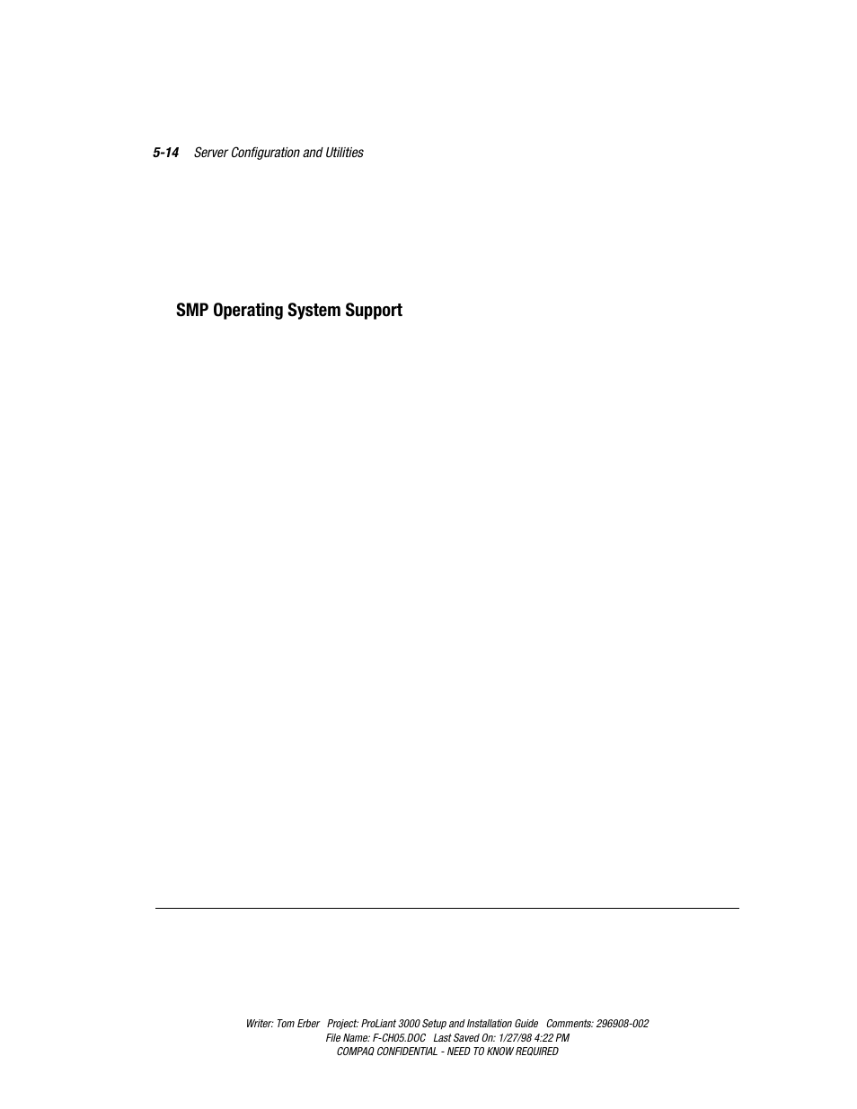 Smp operating system support | Compaq PROLIANT 3000 User Manual | Page 102 / 137