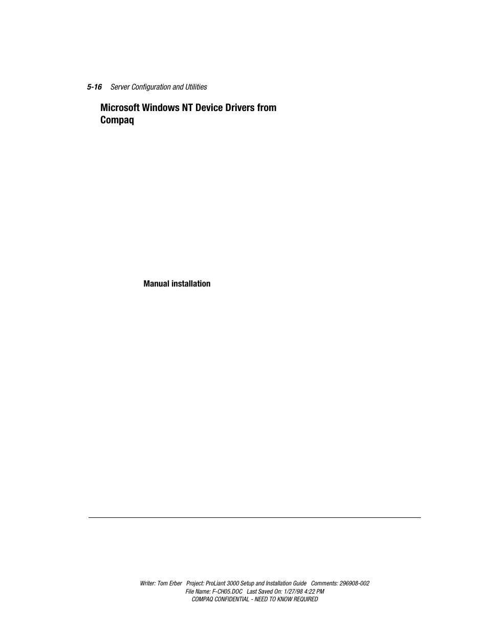 Microsoft windows nt device drivers from compaq | Compaq PROLIANT 3000 User Manual | Page 104 / 137
