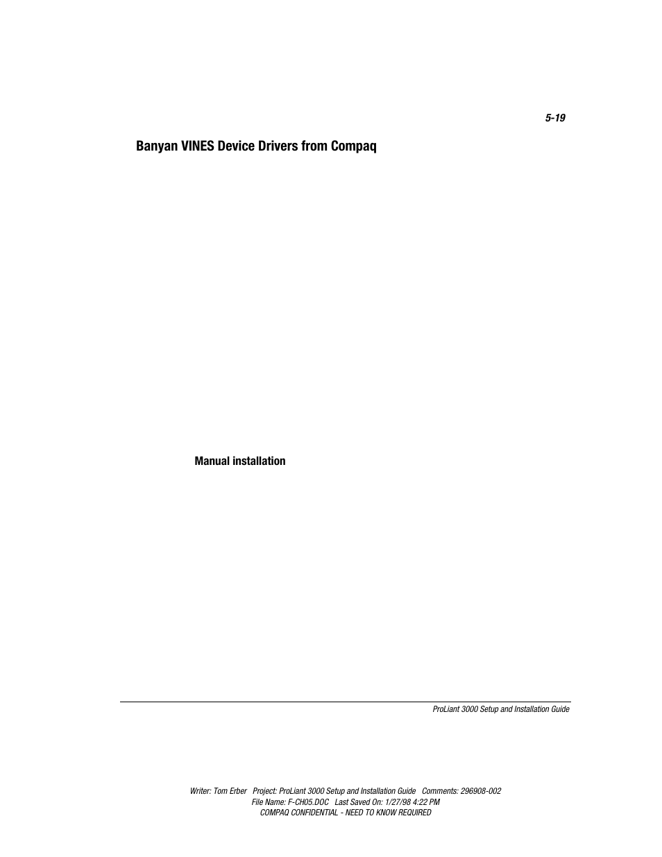Banyan vines device drivers from compaq | Compaq PROLIANT 3000 User Manual | Page 107 / 137