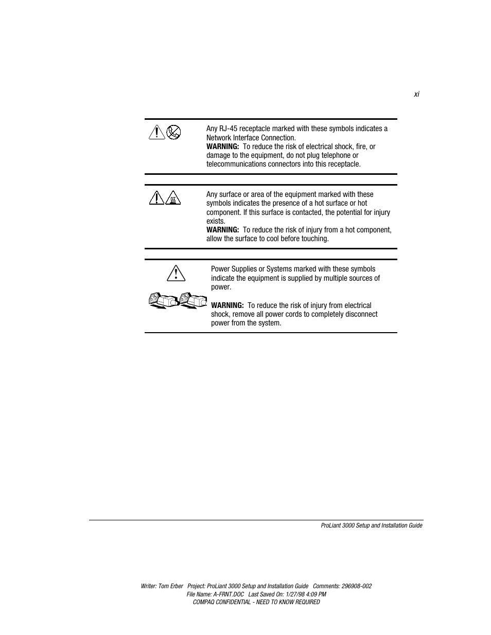 Compaq PROLIANT 3000 User Manual | Page 11 / 137
