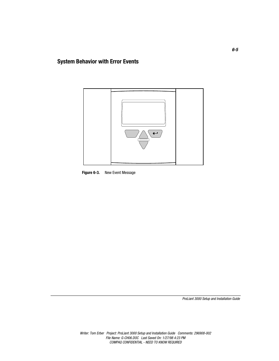 System behavior with error events | Compaq PROLIANT 3000 User Manual | Page 113 / 137