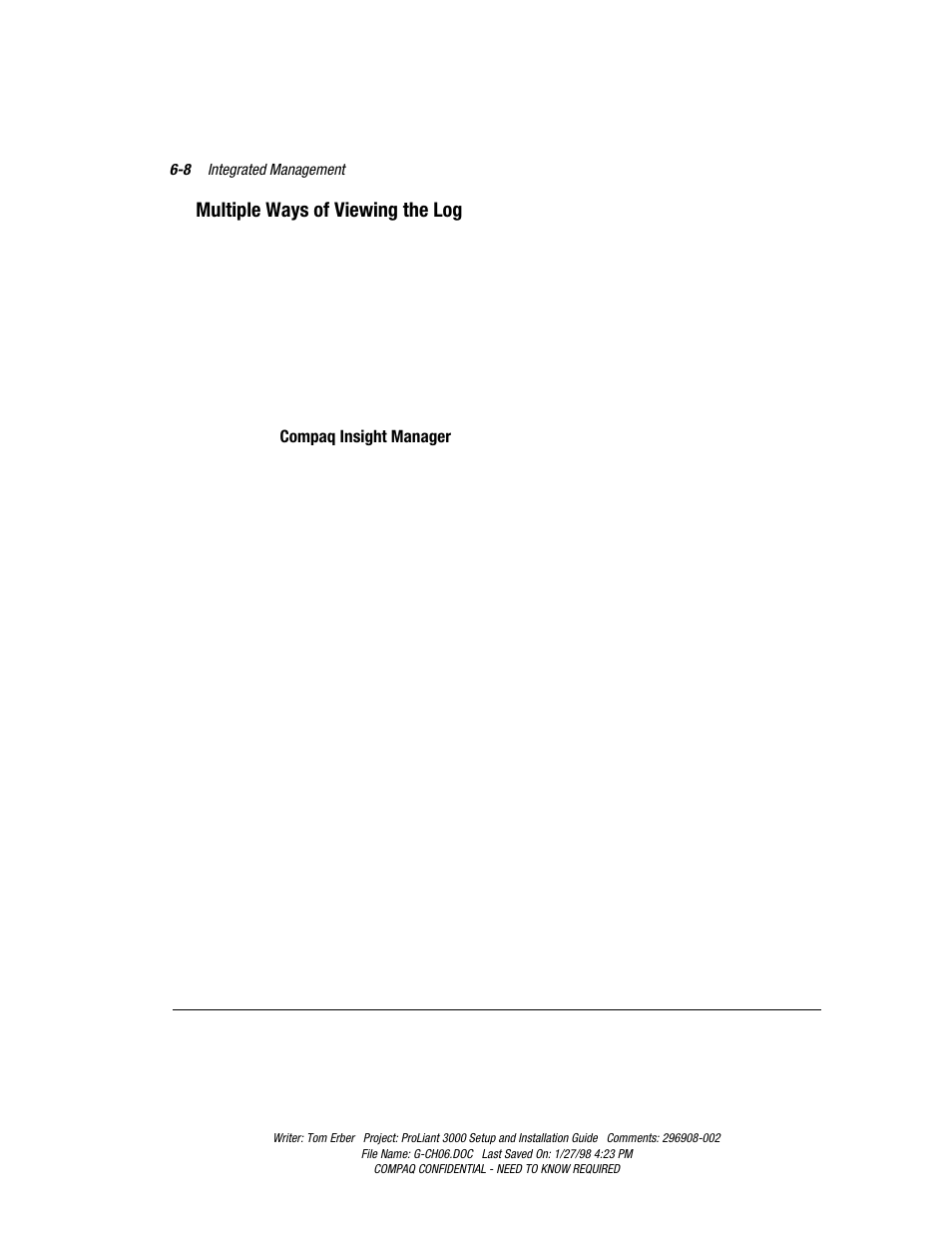Multiple ways of viewing the log | Compaq PROLIANT 3000 User Manual | Page 116 / 137