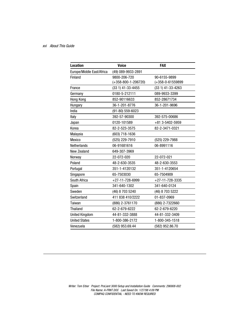 Compaq PROLIANT 3000 User Manual | Page 16 / 137