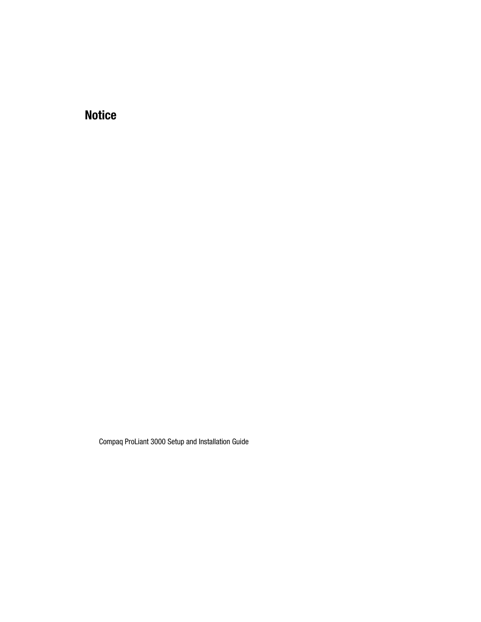Notice | Compaq PROLIANT 3000 User Manual | Page 2 / 137