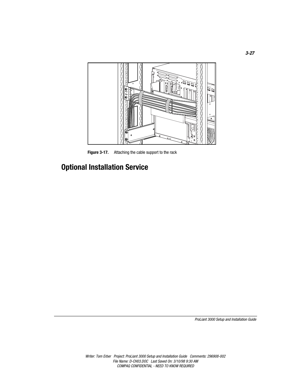 Optional installation service | Compaq PROLIANT 3000 User Manual | Page 61 / 137