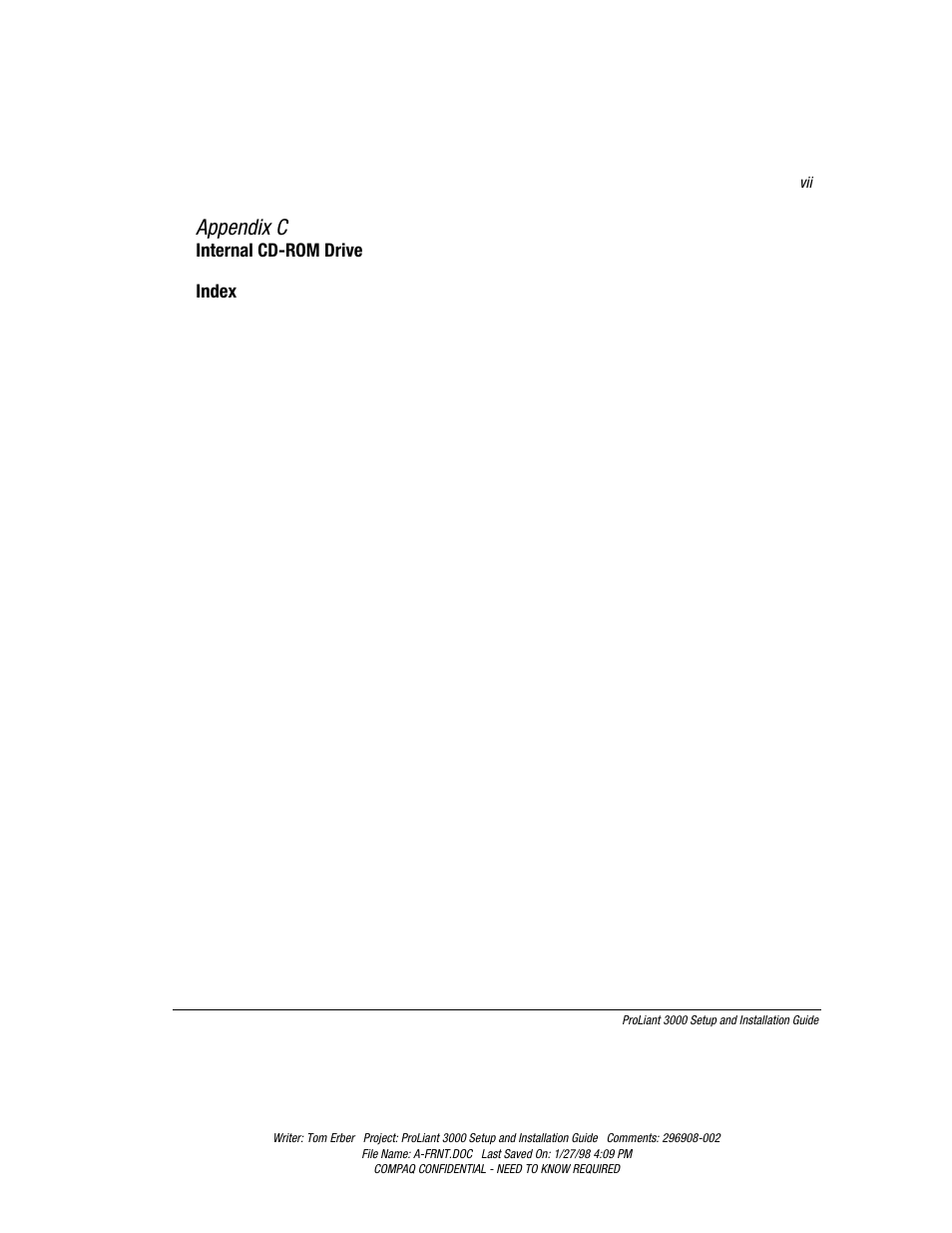 Appendix c | Compaq PROLIANT 3000 User Manual | Page 7 / 137