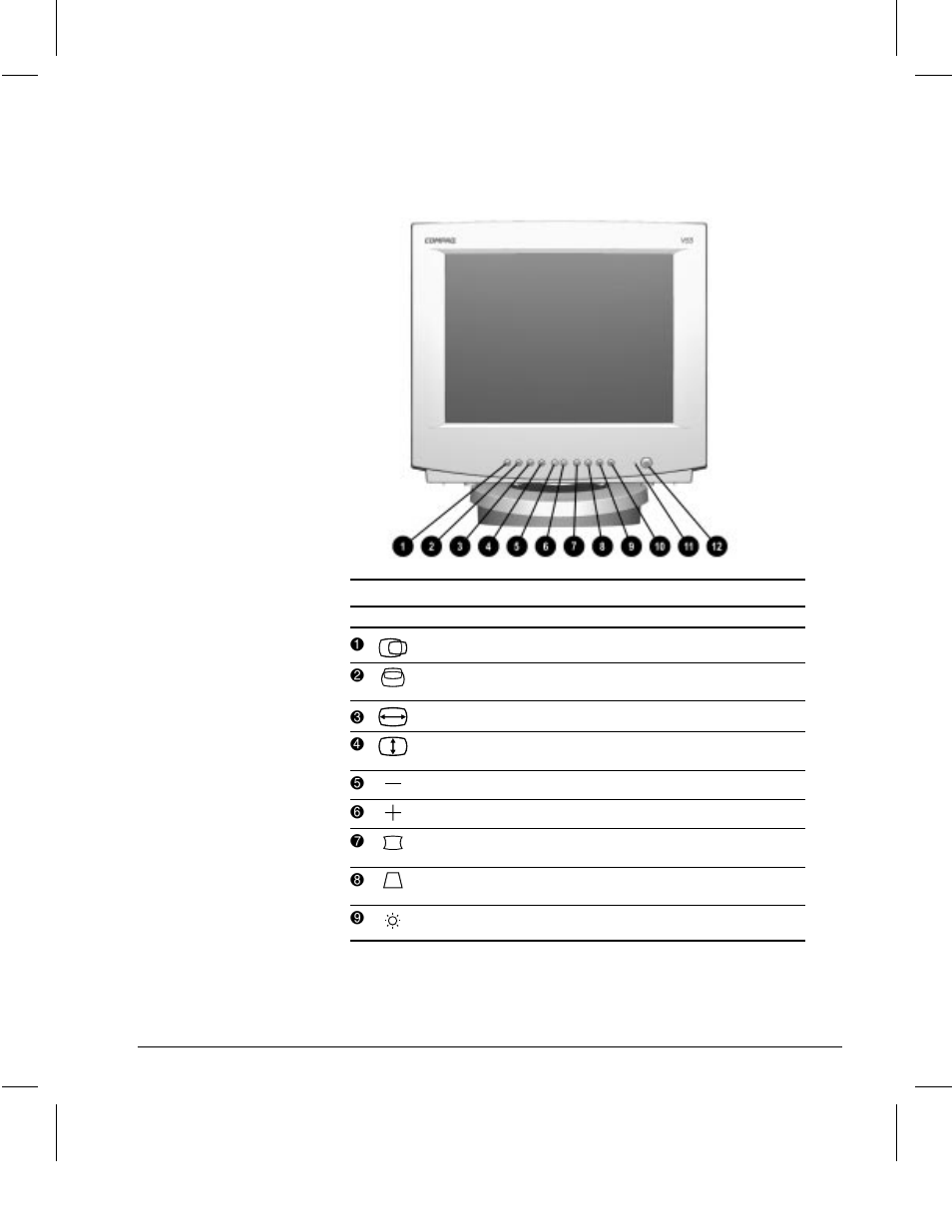 Operating the monitor | Compaq V 55 User Manual | Page 7 / 21