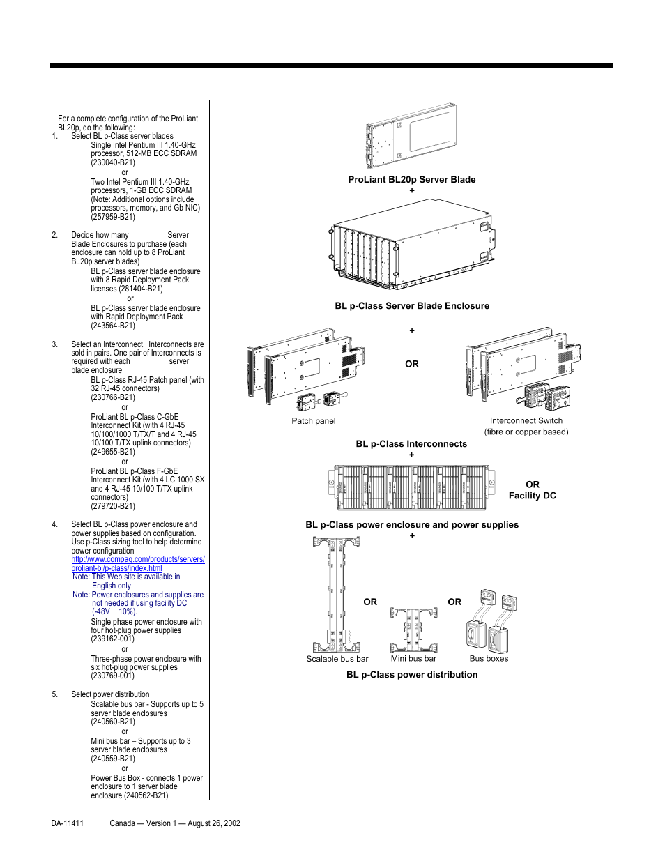 Quickspecs, Overview, Proliant bl20p and p-class system | Compaq ProLiant p-Class User Manual | Page 2 / 24