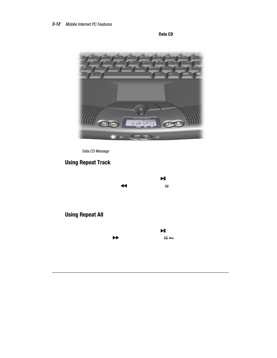 Using repeat track, Using repeat all | Compaq 1600 Series User Manual | Page 34 / 54