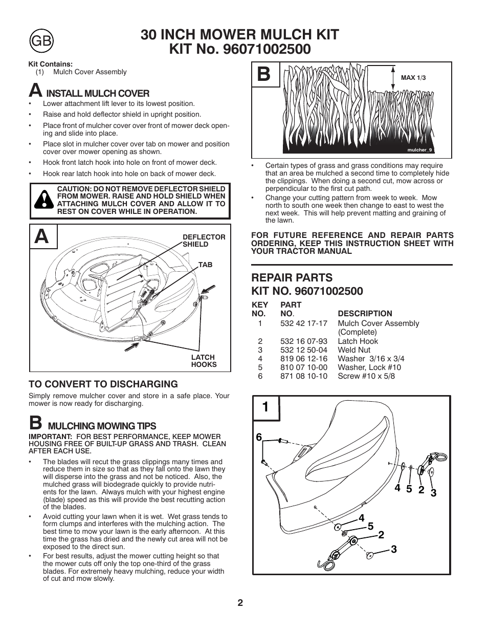 Partner Mulch Kit 2010 User Manual | Page 2 / 28