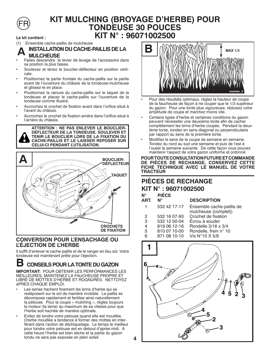 Partner Mulch Kit 2010 User Manual | Page 4 / 28