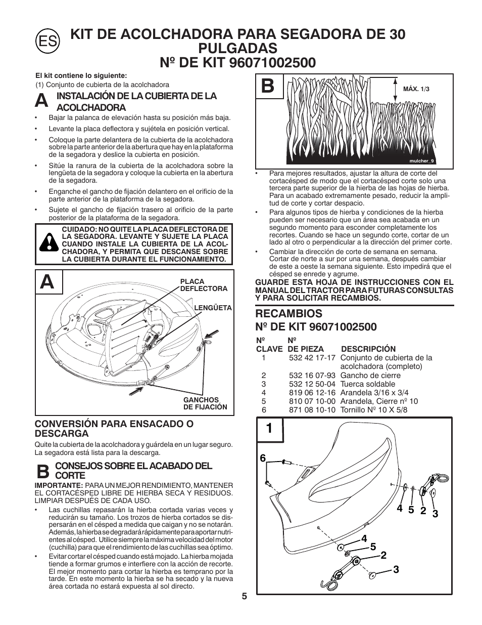 Partner Mulch Kit 2010 User Manual | Page 5 / 28