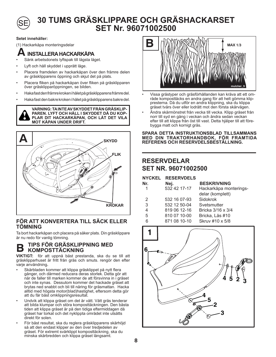 Partner Mulch Kit 2010 User Manual | Page 8 / 28