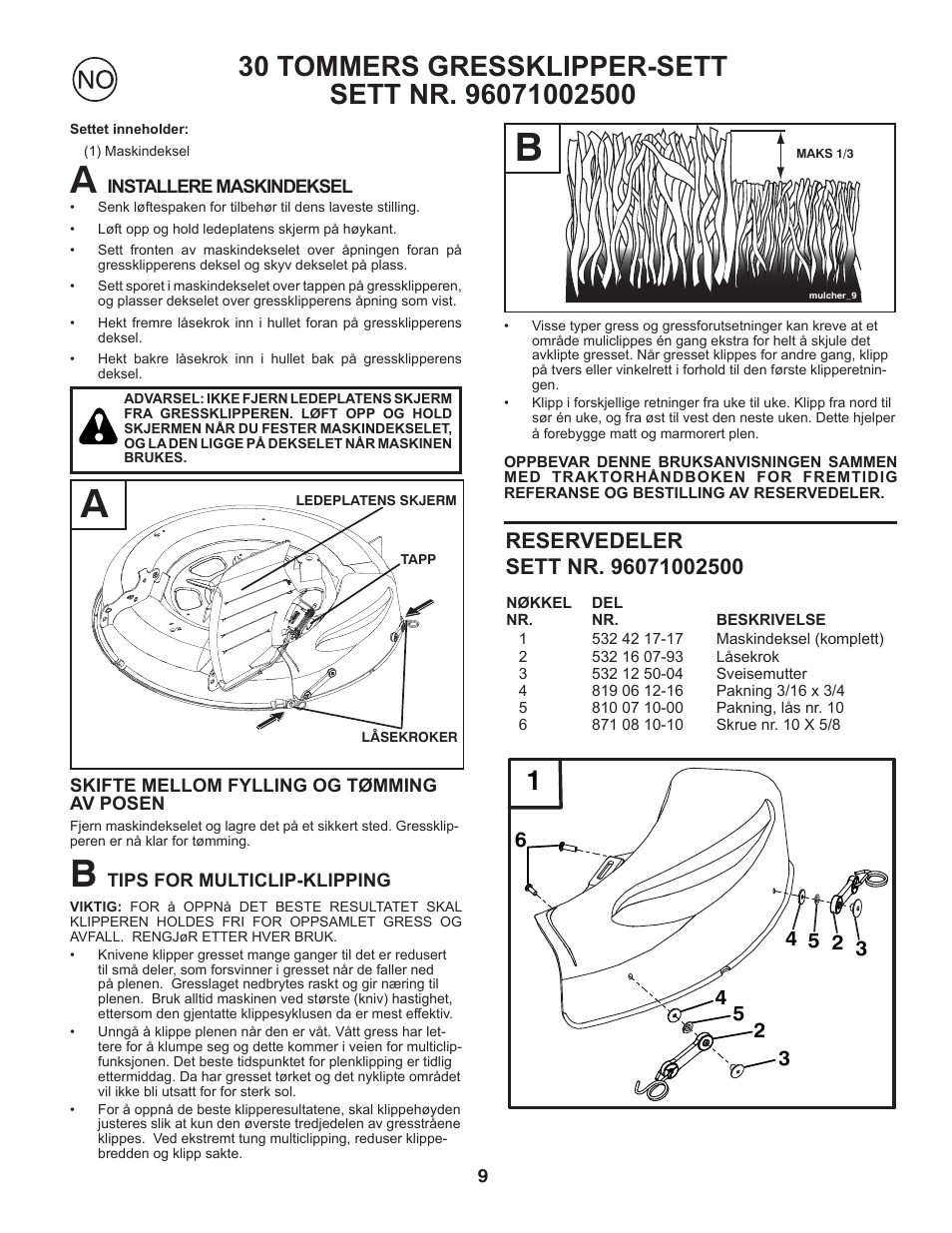 Partner Mulch Kit 2010 User Manual | Page 9 / 28