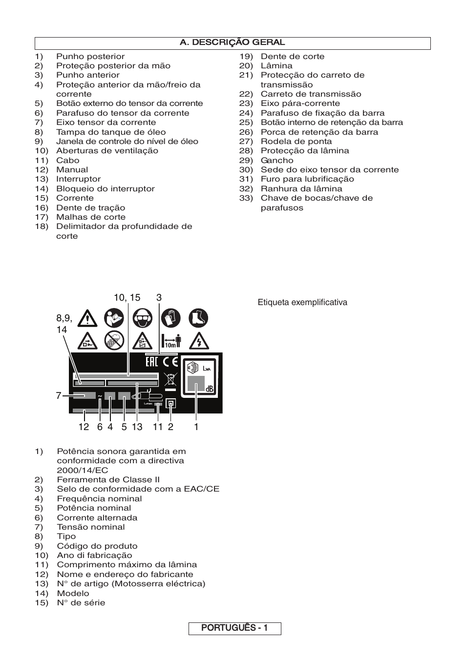 Português - 1, A. descri, Geral | Partner P818 2014 User Manual | Page 100 / 288