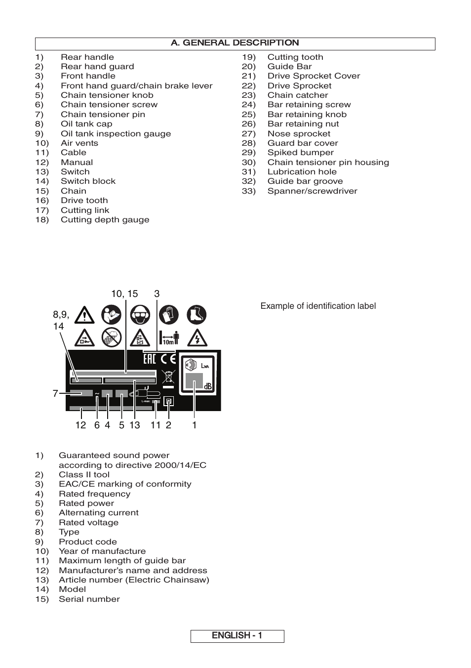 English - 1, A. general description | Partner P818 2014 User Manual | Page 11 / 288