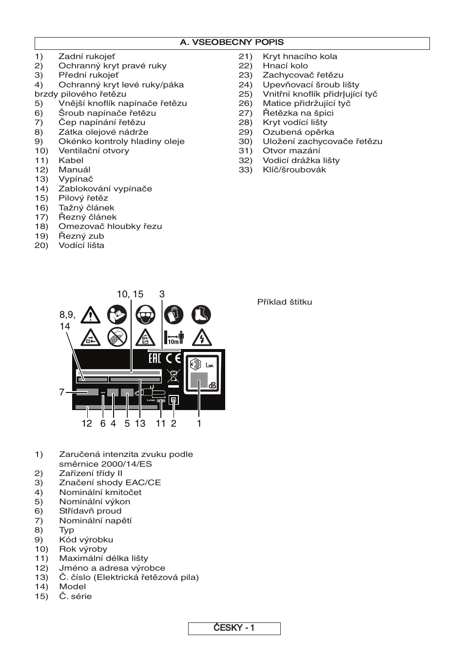 Česky - 1, A. vseobecn, Popis | Partner P818 2014 User Manual | Page 140 / 288