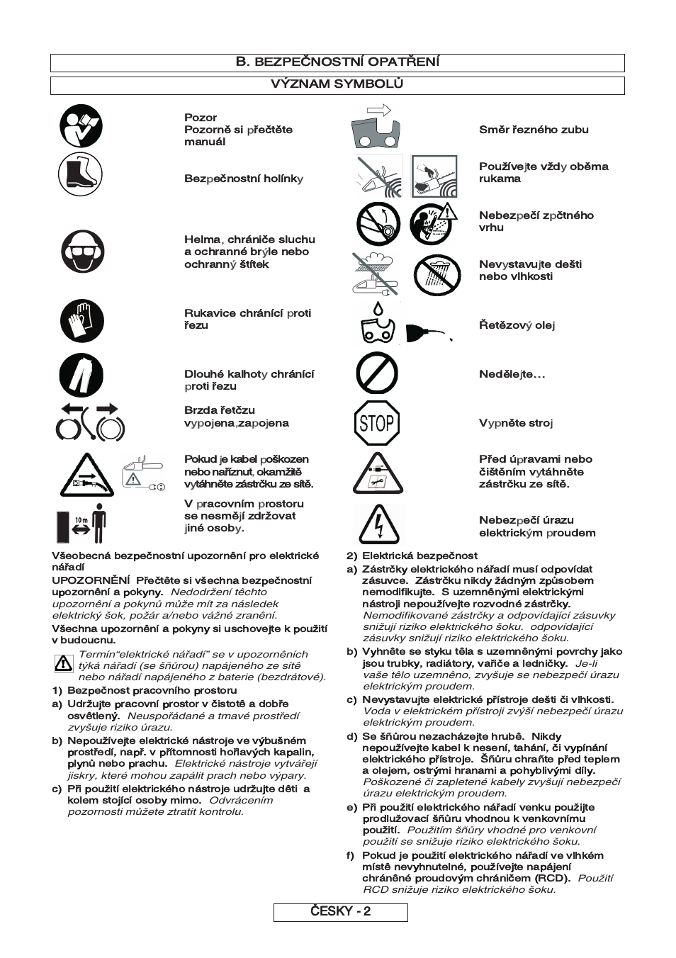 Česky - 2, Bezpečnostní opatření v | Partner P818 2014 User Manual | Page 141 / 288