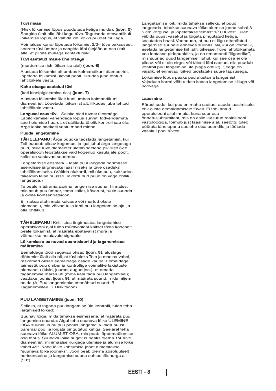 Eesti - 8 | Partner P818 2014 User Manual | Page 207 / 288