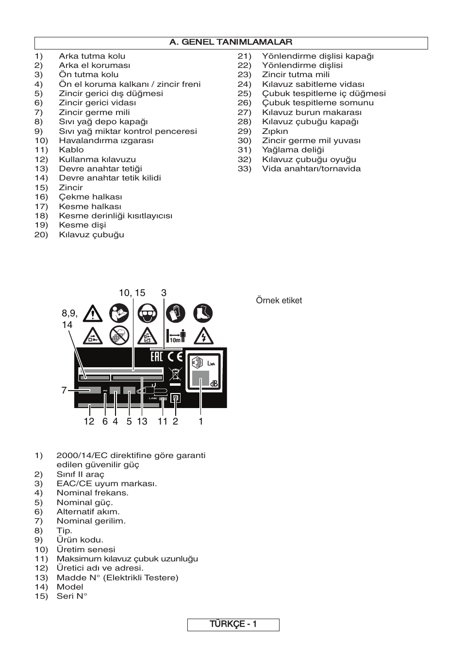 A. genel tanimlamalar | Partner P818 2014 User Manual | Page 241 / 288