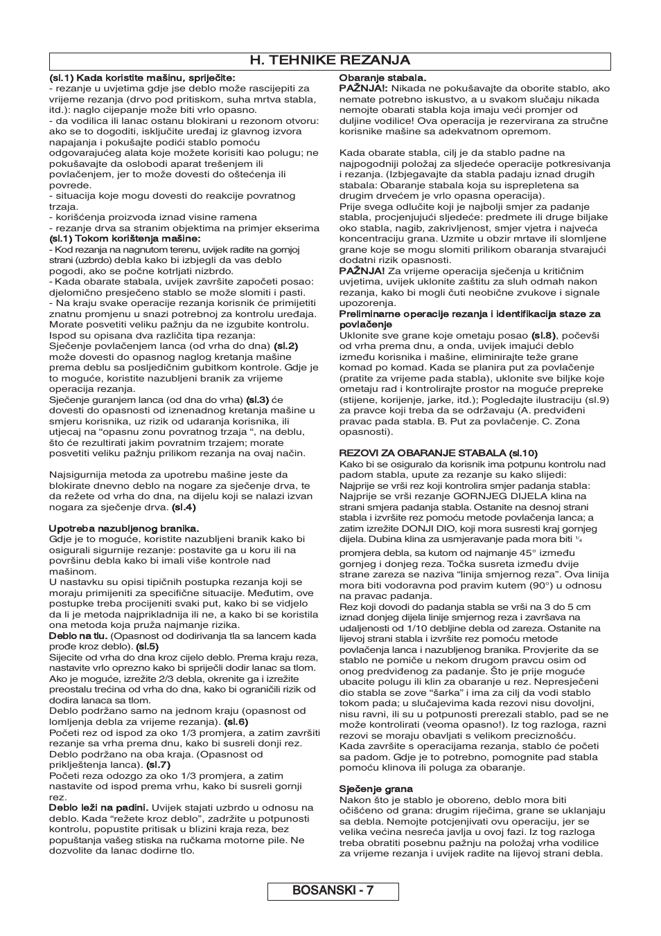 H. tehnike rezanja bosanski - 7 | Partner P818 2014 User Manual | Page 266 / 288