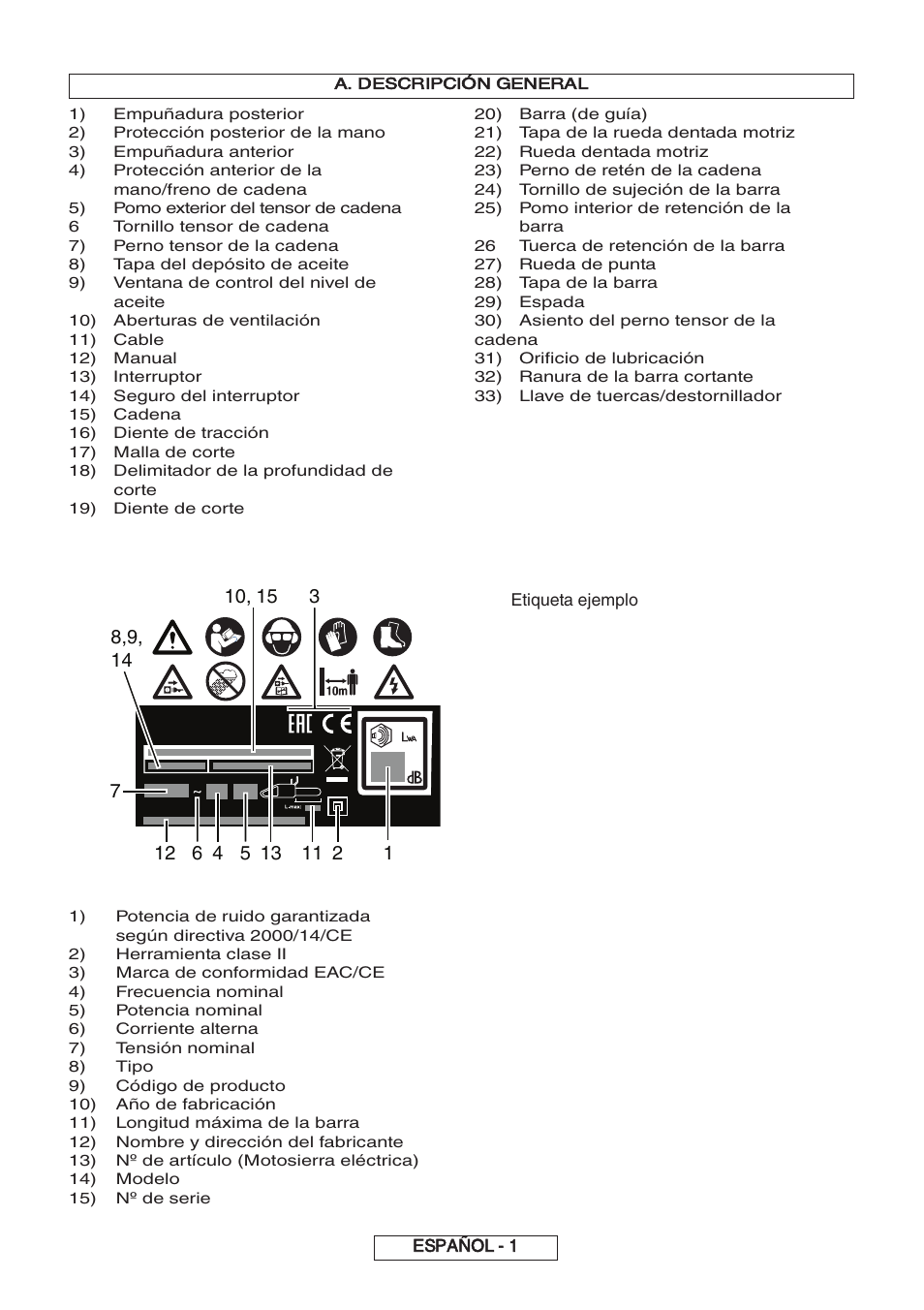 Español - 1, A. descripci, General | Partner P818 2014 User Manual | Page 90 / 288