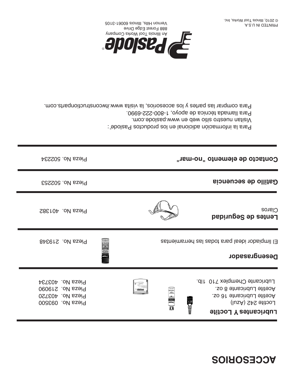 Accesorios | Paslode PF350S PowerFramer 30 Framing Nailer User Manual | Page 17 / 32