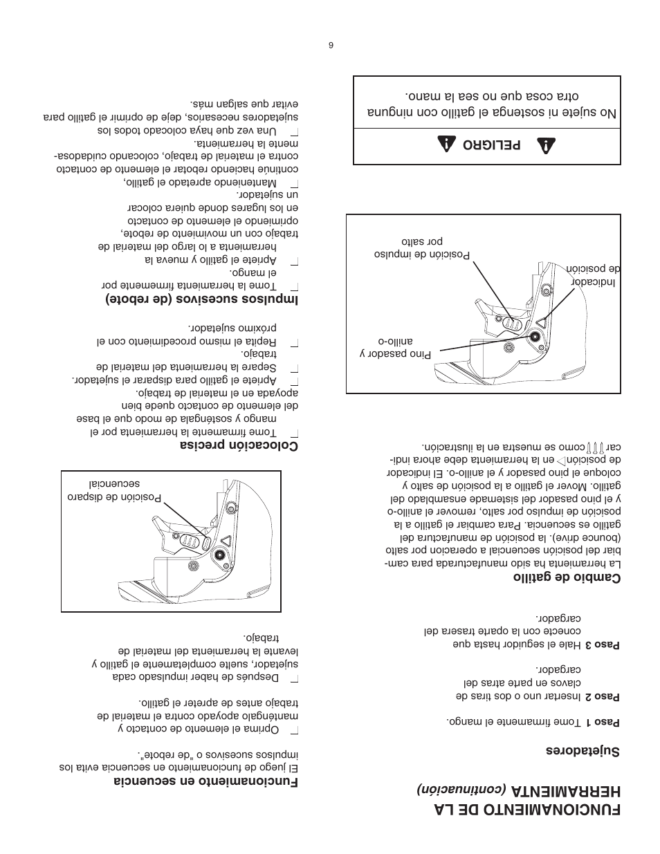 Funcionamiento de la herramienta | Paslode PF350S PowerFramer 30 Framing Nailer User Manual | Page 27 / 32