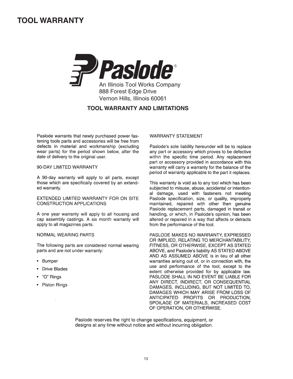 Paslode F350-S PowerMaster Plus 30 Framing Nailer User Manual | Page 15 / 32
