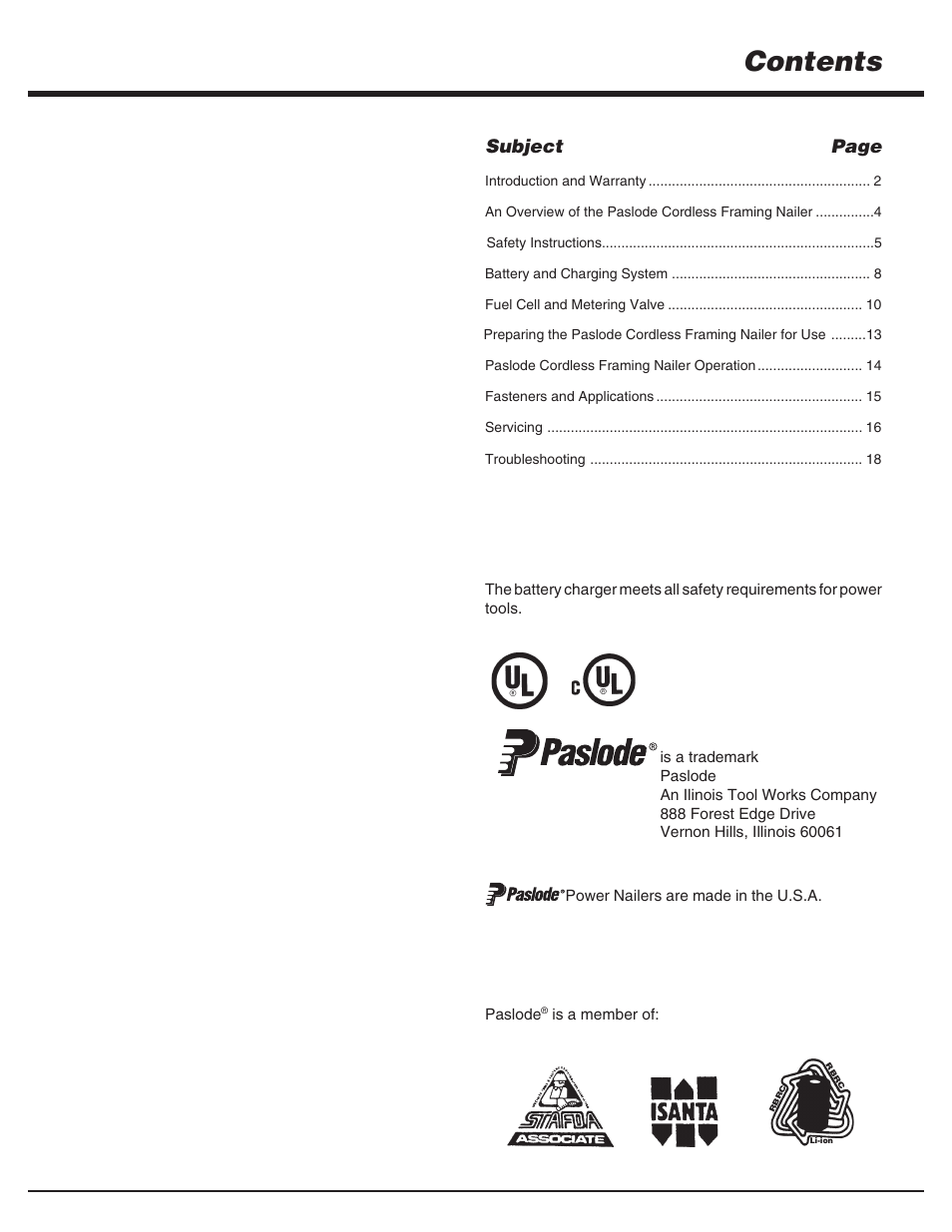 Paslode CF325Li Li-ion Cordless Framing User Manual | Page 3 / 40