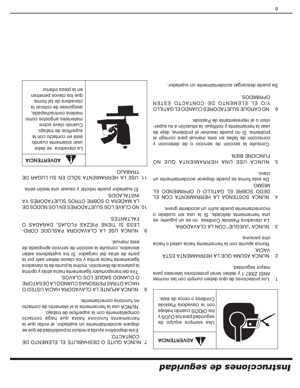 Instrucciones de seguridad | Paslode CF325Li Li-ion Cordless Framing User Manual | Page 35 / 40